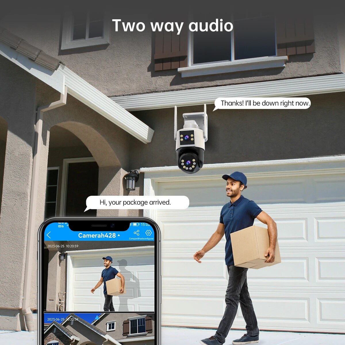 JOOAN 10MP 6MP PTZ Wifi Camera Outdoor Dual Lens IP Camera AI Tracking Security Surveillance Camera ONVIF Wireless CCTV Camera. 