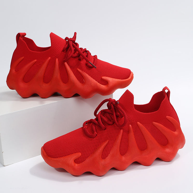 Popular Volcano Shoes Couple Octopus Flying Woven Pumps2023Spring and Summer All-Match Soft Bottom Breathable Sneakers. 