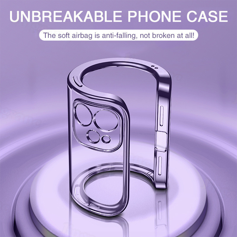 For VIVO IQOO Z9 5G/iQOO Z9 Turbo Phone Case Soft Silicone TPU Electroplating Clear Lens Protection Back Cover A26-1. 