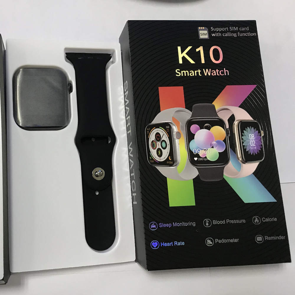 K-10 Smart-Watch With SIM-Card Slot Heart Rate Monitor Blood Pressure Multi-Sport Single SIM Smart Watch with Calling FunctionModel Smart-Watch. 