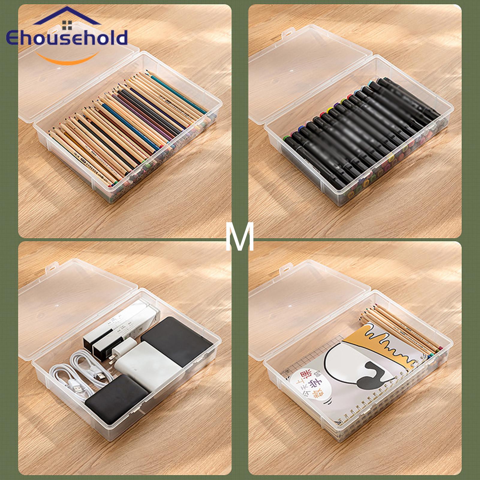 File Storage Box with Lid Large Capacity A4 File Organizer Transparent Dust-proof Container for Home Office Supplies Stationery Jewelry Certificates Portable Multifunctional Plastic Box File. 