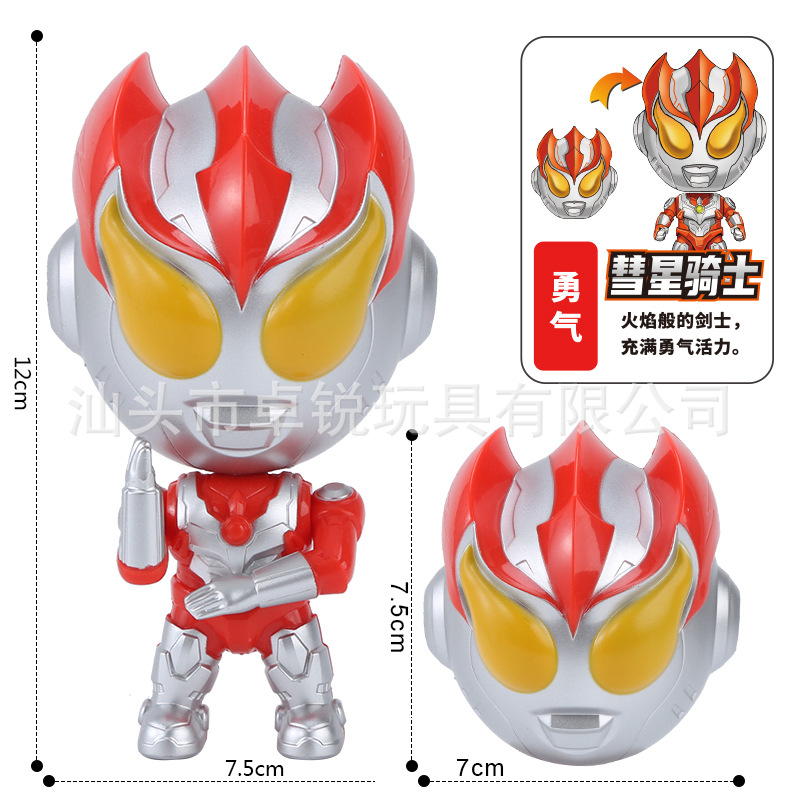 Stuffed Toys Genuine Transformer Q Edition Ultra Superman Transformer Doll Gacha Machine Toy Cartoon Robot Cake Ornaments. 