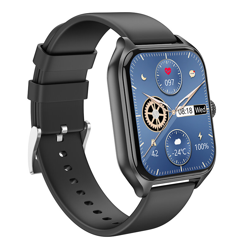 BOROFONE BD5 1.85inch HD Screen bluetooth Call Heart Rate Sleep Monitoring Multi-sport Modes Music Playback IP67 Waterproof Smart Watch-Black. 