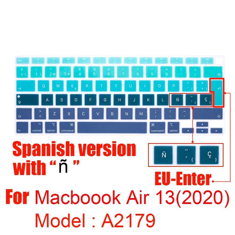 【3C VictoryEagle】Keyboard cover for Macbook Pro13 touch bar A1706/A1466 A1707/A1990/A1398/A1534/A1932 EU-Key
