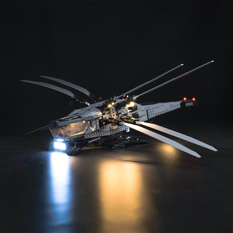 The Vonado LED 10327 set is suitable for Dune Atreides Royal Ornithopter building blocks (only including lighting accessories) KankongAgu. 