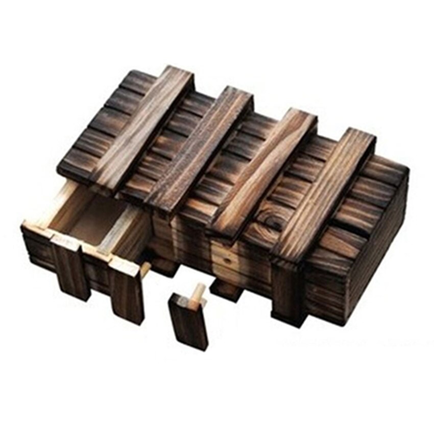 Wooden Puzzle Box Vintage With Secret Drawer Magic Compartment Brain Teaser Wood Toy Puzzles Boxes Kids Toys. 