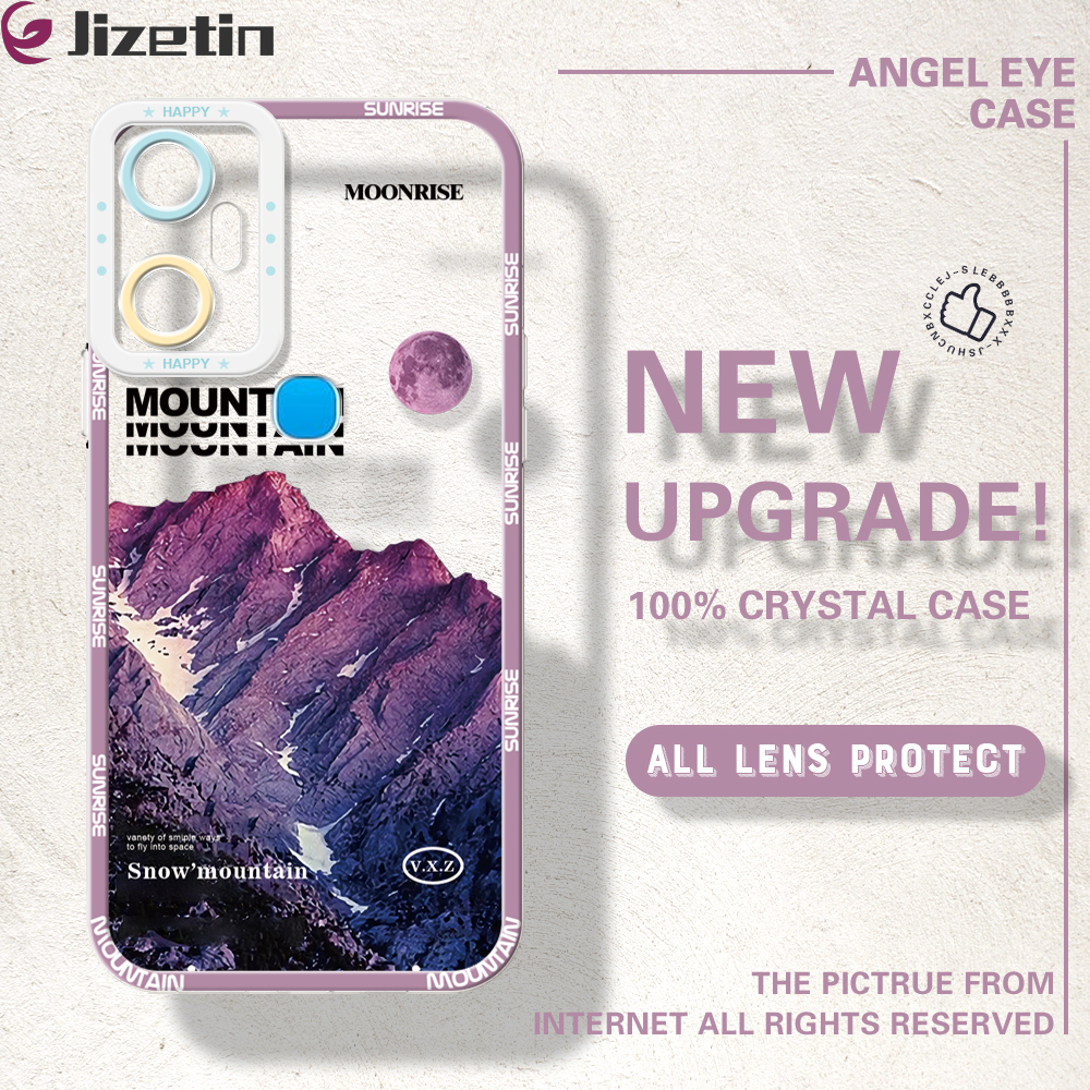 Jizetin for Infinix Smart 6 Plus Back Cover Crystal Transparent Amazing Nature Mountain Soft Full Camera Cover Protection Phone Cases