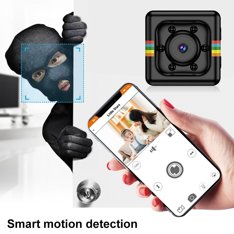 SQ11 Mini DV HD 480P 6 LEDs Sport Recorder Camera with Holder, Support Monitor Detection & IR Night Vision & TF Card. 