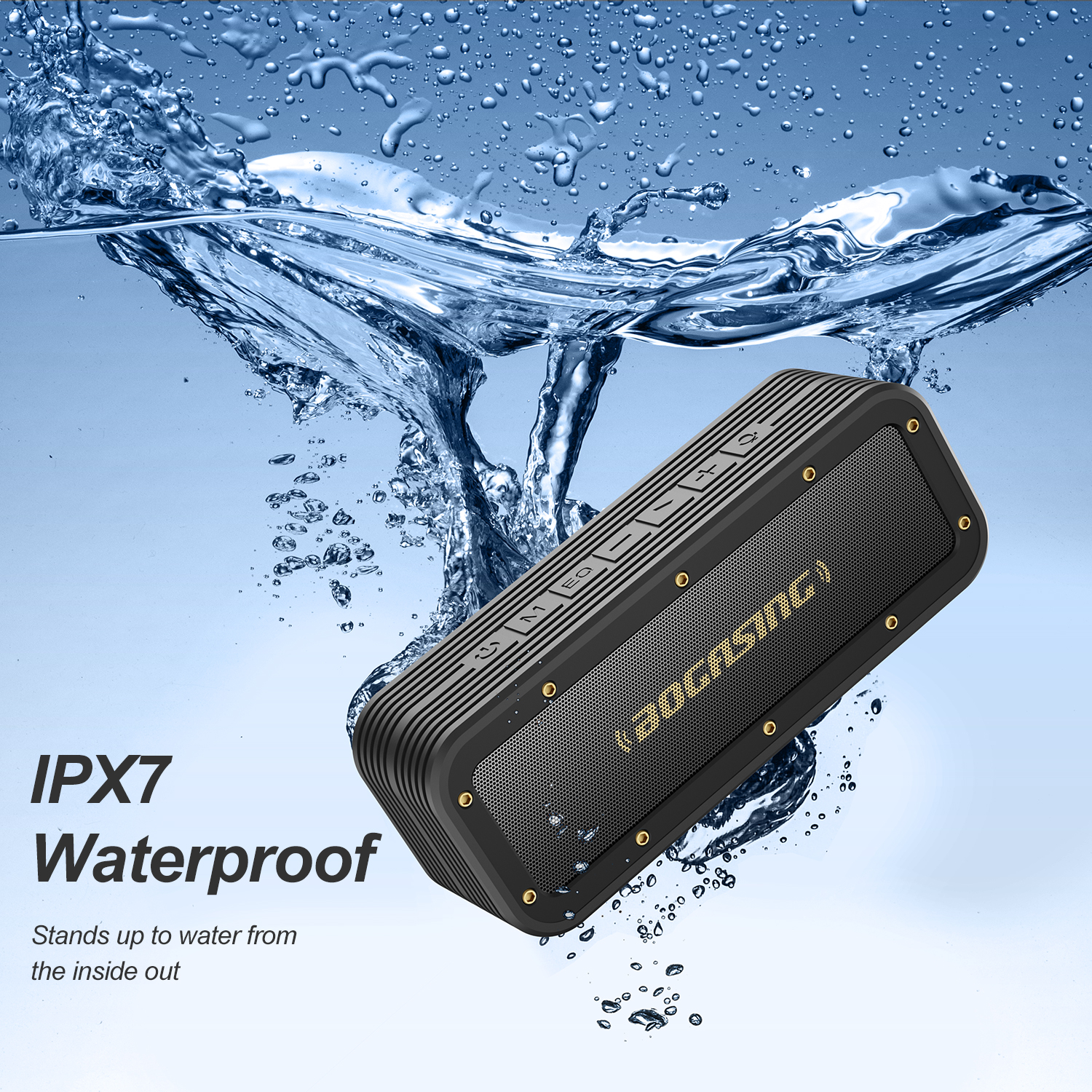 BOGASING M4 Bluetooth Speaker 40W Wireless Bluetooth 5.0 Speaker Extended Bass Outdoor IPX7 Waterproof Portable Speaker With Mic. 