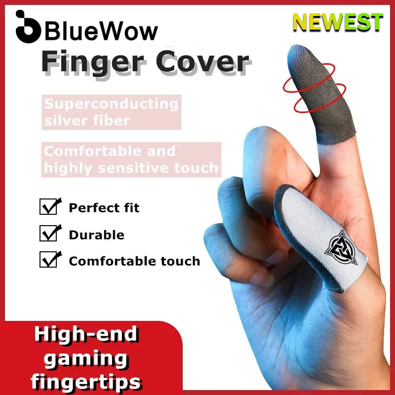 【🔥Fly Shark】BlueWow Fly Shark Custom Knitted Silver Cloth Breathable Gaming Finger Cots Ultra-thin Silver Fiber Highly Sensitive Gaming Finger Cots Suitable for PUBG Touch Screen Mobile Game