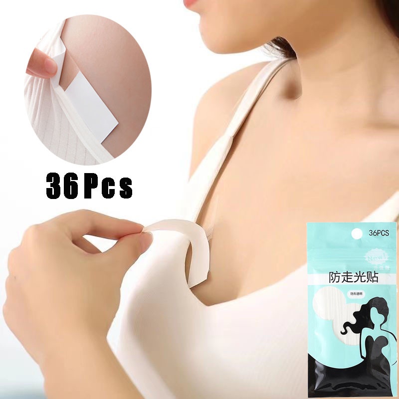 36Pcs/Bag Transparent Doublesided Tape Dress Bra Strip Waterproof Tape