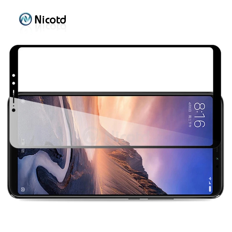 Nicotd Tempered Glass For Xiaomi Mi Max 3 4D full cover Screen Protector Protective Film for Xiomi Mi Max 2 Max3 Max1 Max2 3Pro. 