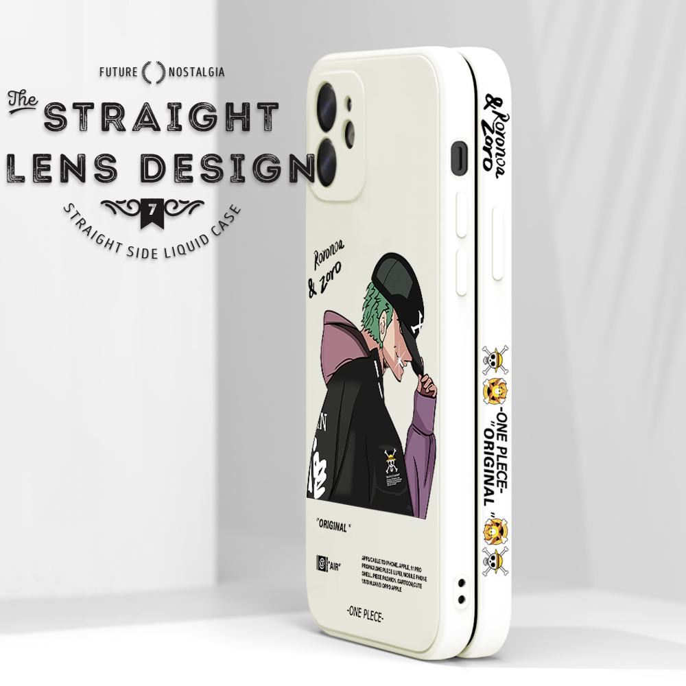 Hontinga for iPhone 7 Plus / 8 Plus Back Cover Green Hair Boy Side Design Case Square Edge Liquid Silicone Phone Case. 