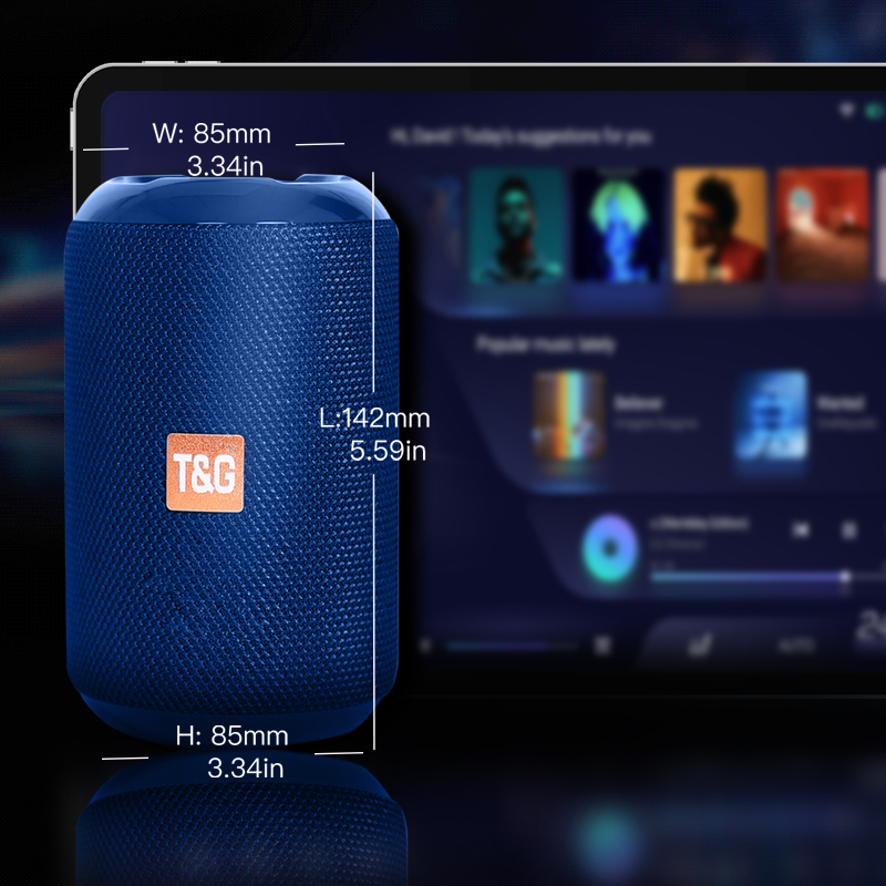 TG264 Portable Bluetooth Speaker Camping/Outdoor/Versatile Stereo Speaker TWS Stereo/Free Call /FM/TF Card/USB Flash Drive. 