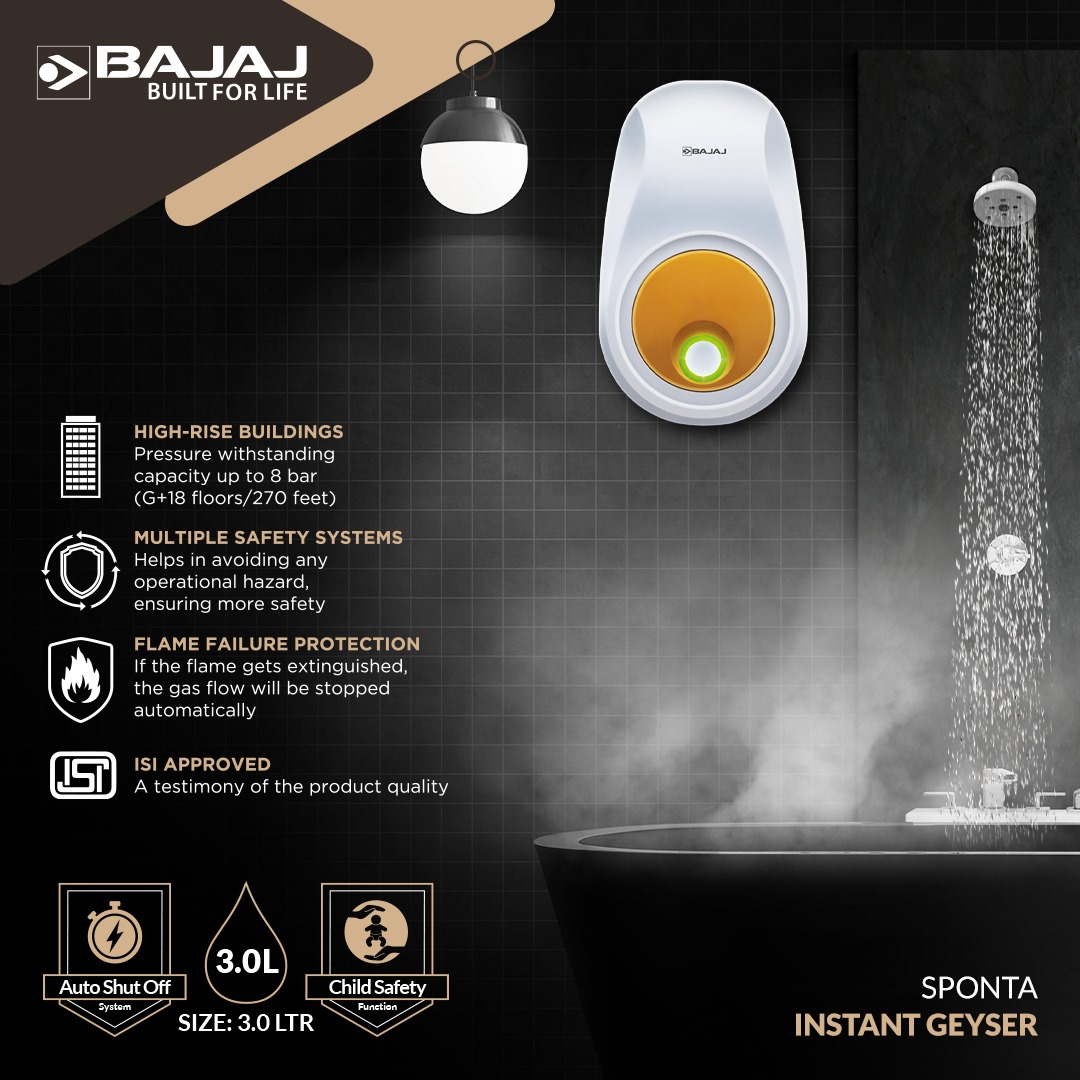 BJ PERFECTTO INSTANT WATER HEATER GEYSER. 
