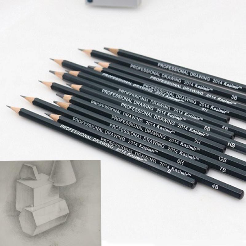 Kasimir 14pcs Sketch Drawing Pencils Set - 12B 10B 8B 7B 6B 5B 4B 3B 2B 1B HB 2H 4H 6H Pencil. 