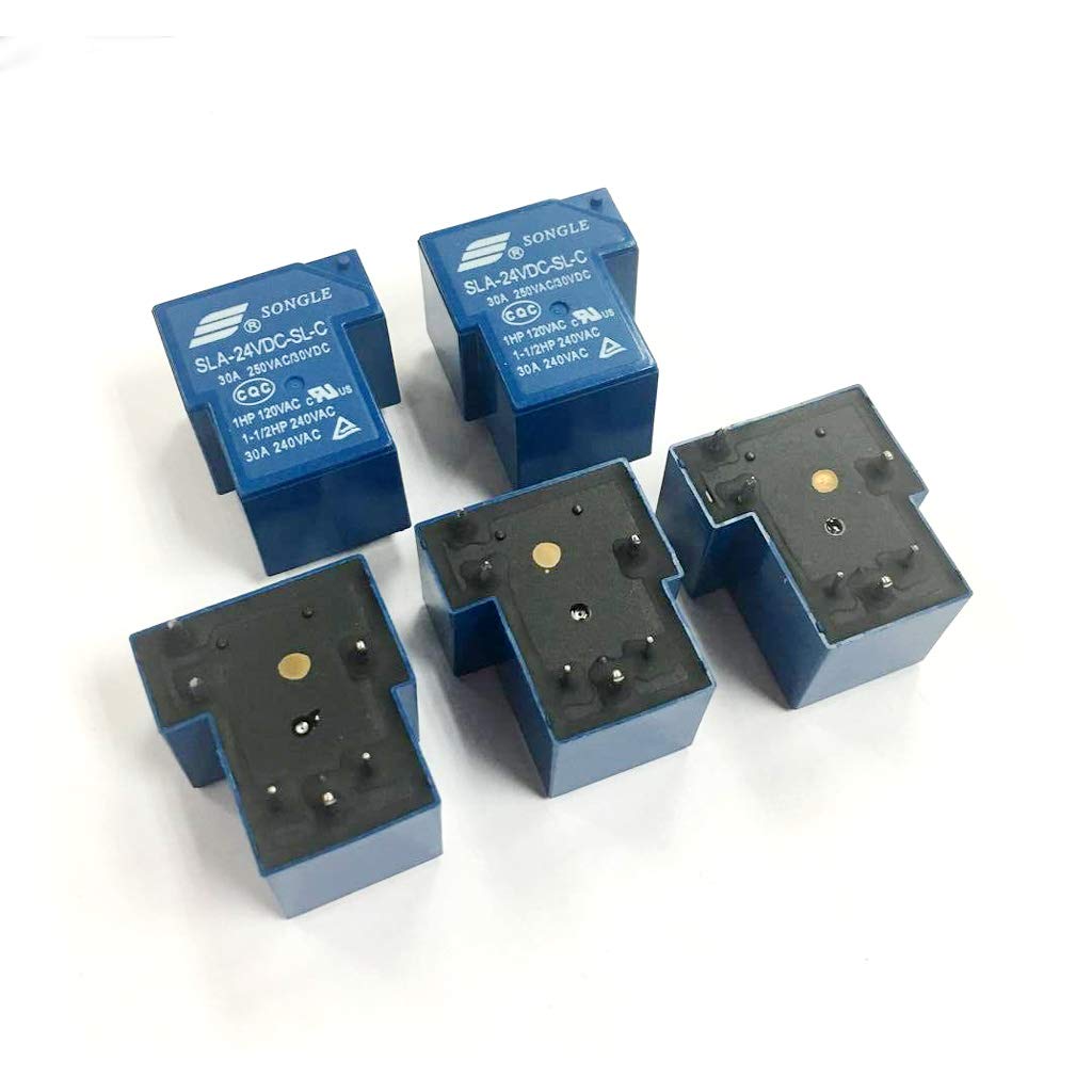 Bang Relay 24V Relay SONGLE DC-24V DC24V 30A 250VAC 6 Pin Coil SPDT Power Relay SRD-24VDC-SL-C PCB Mount Auto Universal T90 Power Relays DC 24V Relay Switches. 