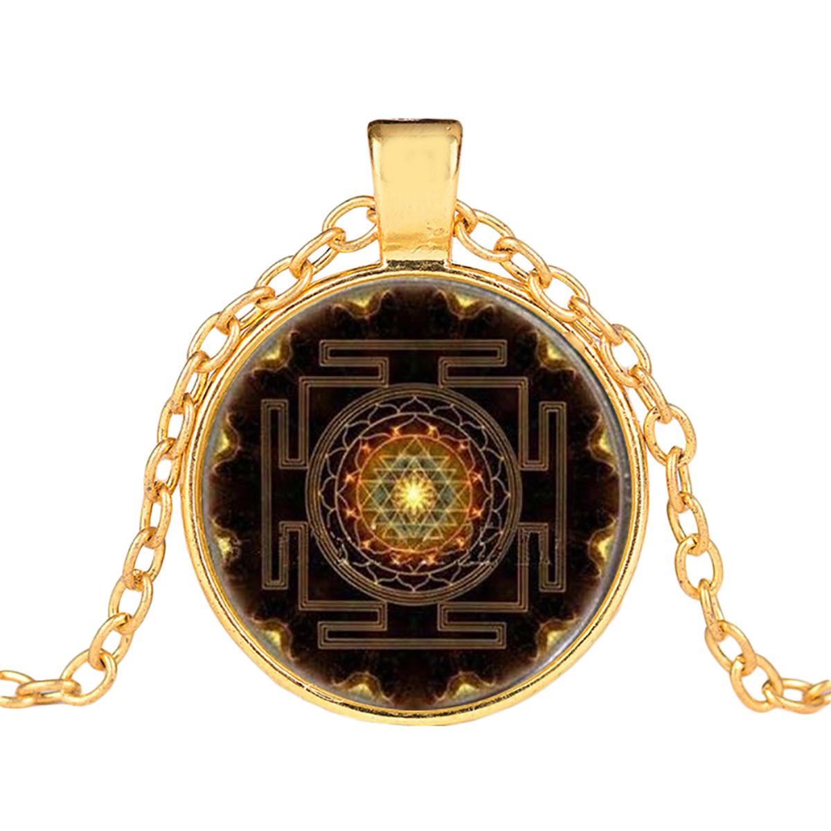 sacred geometry glass pendant