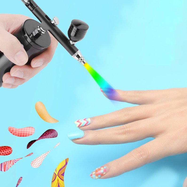 Multi-Purpose Cordless Mini Airbrush Set Spray Pump Gen Pen Air Compressor Kit. 