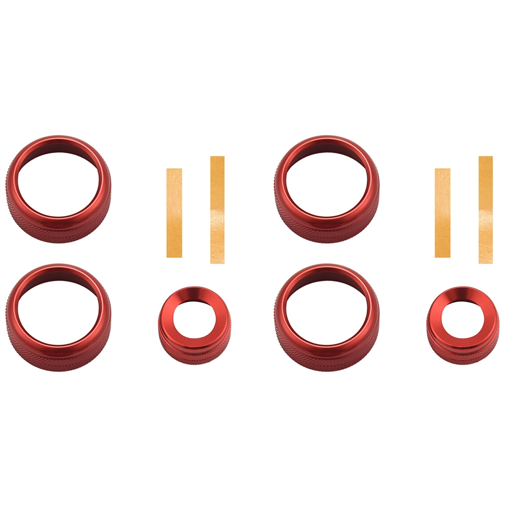 AC Climate Control and Radio Volume Knob Ring Covers for 1 2 3 3GT 4 Series (F20 F22 F30 F31 F32) 6Pcs Red