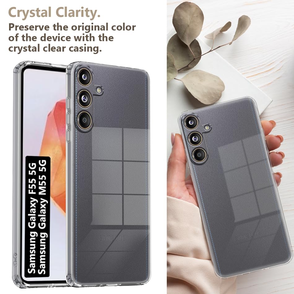 Samsung Galaxy F55 5G  Transparent Soft & Flexible  Mobile Back Cover. 