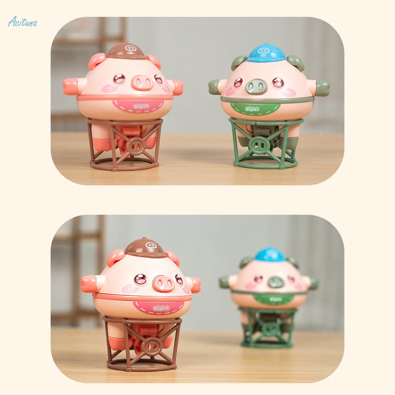 Novelty Tightrope Walking Tumbler Gyro Unique Interactive Toy Creative Unicycle Toy Pig Walking. 