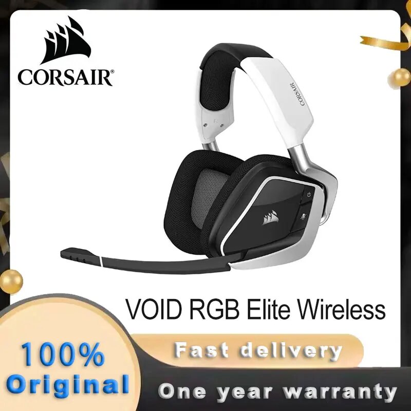 Corsair Void RGB Elite Wireless Premium Gaming Headset with 7.1 Surround Sound PS5 and PS4 Carbon for PC
