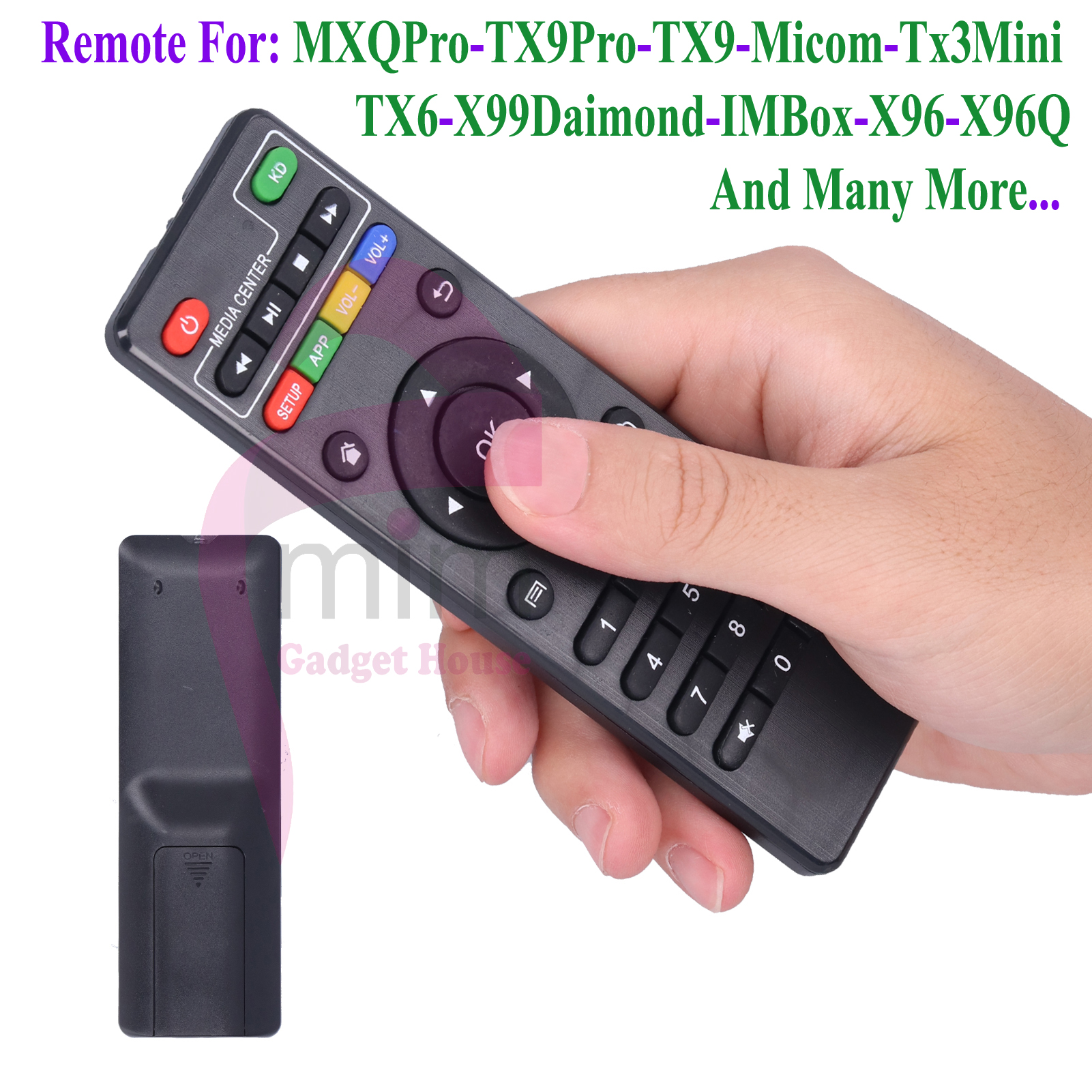 Master Remote Control For MXQ, MXQ Pro, 4K 8K TX9Pro, X96, X99, TX3min, TX6, H10 max,T95X, T95M, T95N Android Smart TV Box. 
