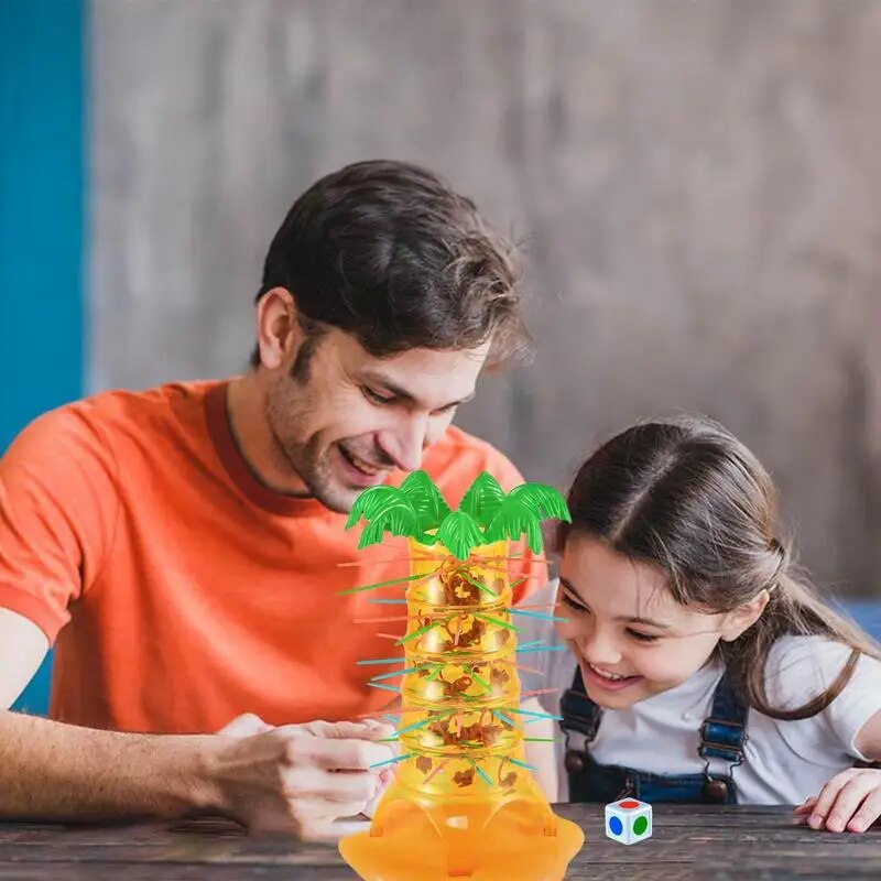 Climbing Monkey Tree Game Toy Multiplayer Tabletop Game Interesting Turn Monkey Down Parent-child Early Learning Funny Game. 