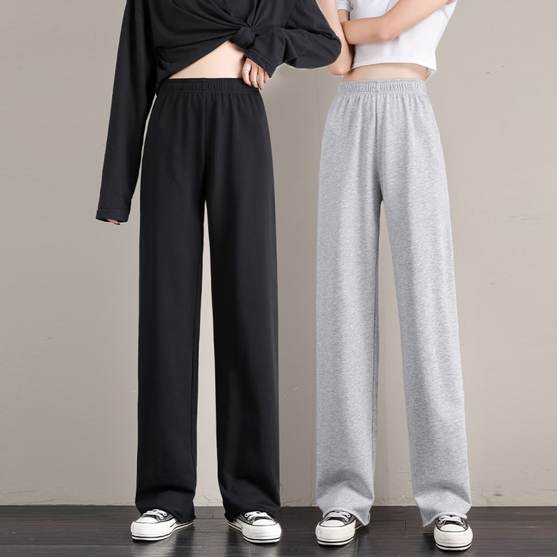Women's pants female streetwear joggers oversize high waisted Korean style Fashion wide leg sweatpants baggy. 