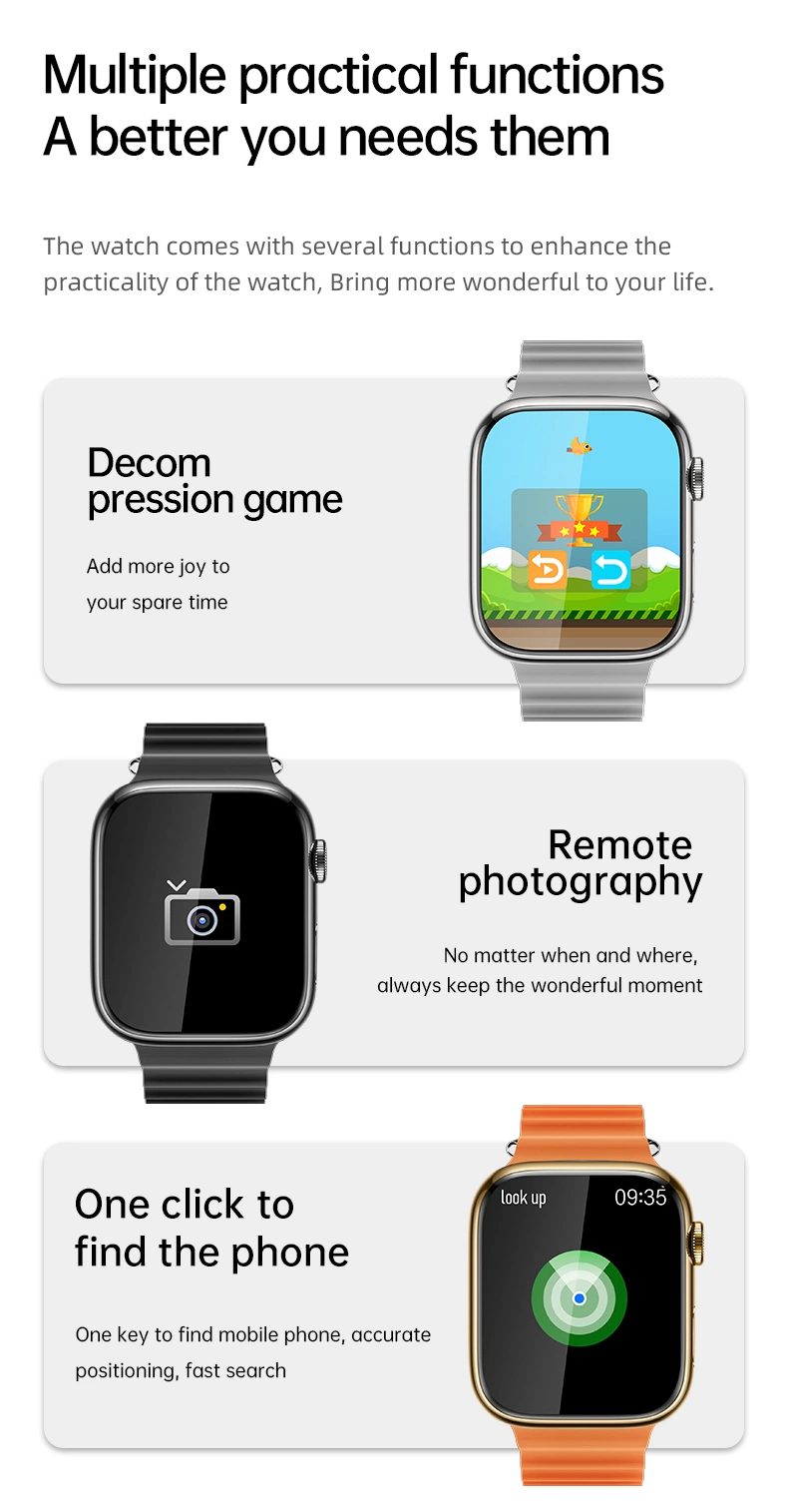 WS-S9 Max Smart Watch Bluetooth Calling 2.2" Inch Amoled Display IP68 Waterproof Fitness Tracker Watch for Men and Women. 