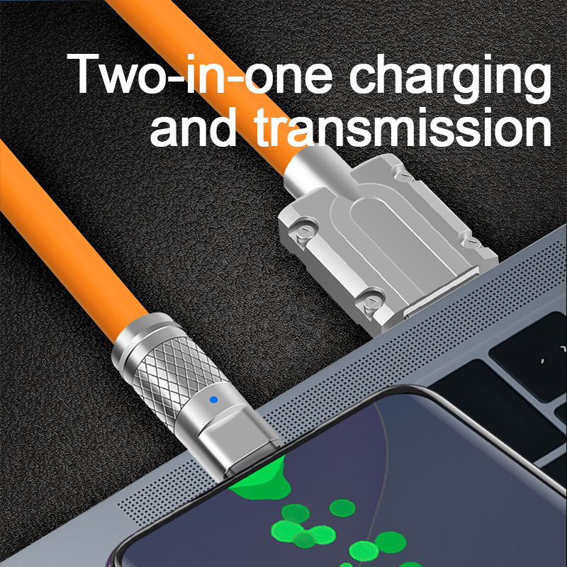 [Lightning for ip]DAMILE 120W 6A Super Fast Charge Liquid Silicone Cable Type-C Charger Data Cable For Xiaomi Huawei Samsung Zinc ip USB Bold Data Line 1.5m. 