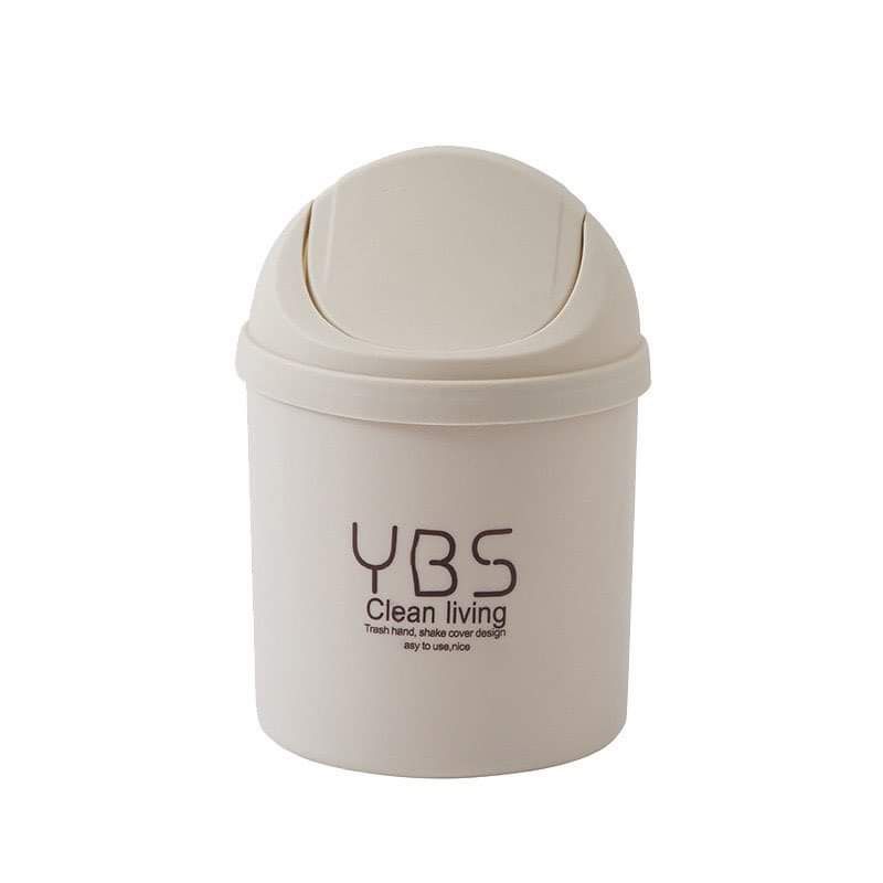 Mini Waste Bin Trash Mini Trash Can with Lid Mini Desktop Swing-lid Trash Can Bathroom Garbage Can with Cover Home Office room. 
