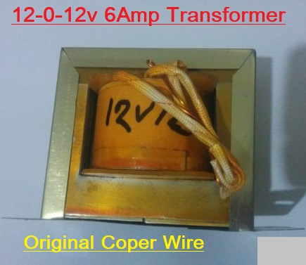 COPER WIRE 6Amp 12V Transformer 12V-0-12V 6000mA Input AC 220V 50Hz Output DC 12 Volt 6A Step Down Transformers For Power Supplies Adapters Electronics Project DIY. 