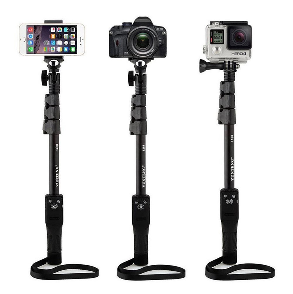 Yunteng YT-1288 Selfie Stick Monopod With Bluetooth Remote Control - Black. 