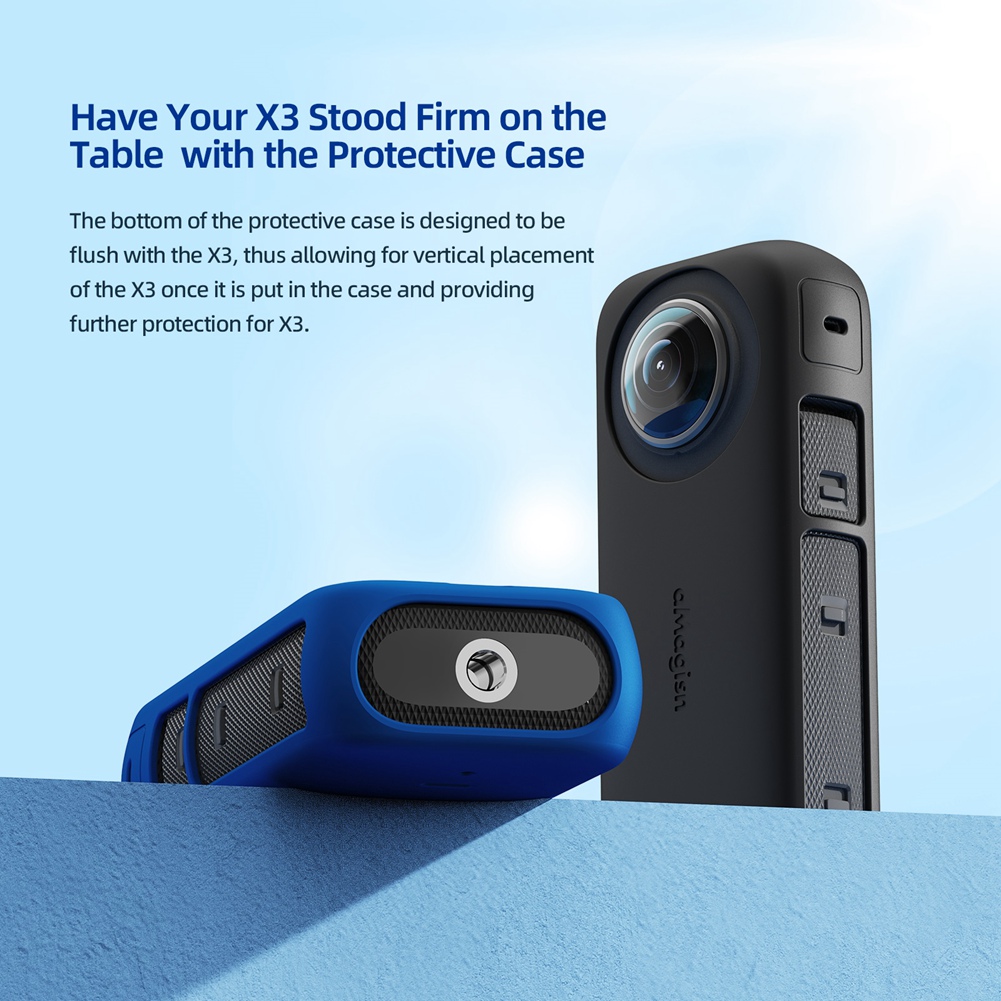 Protective Case for Insta 360 X3 Camera Silicone Case, Black. 