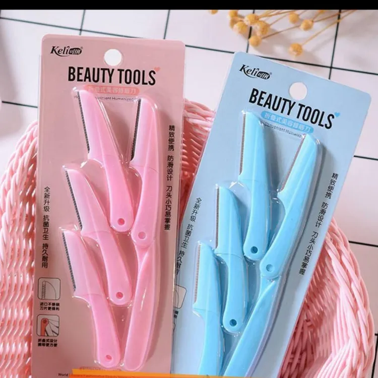 Eyebrow Razor Pack of 4 Foldable Eyebrow Facial Hair Removal, Shaper, and  Trimmer ( 1 pcs )