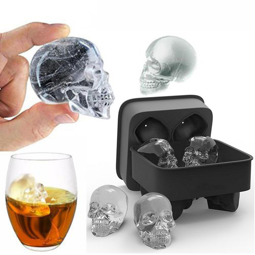 Skull Head Shape Silicone Ice Cube Mold