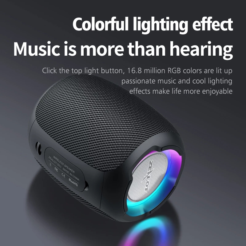 Zealot S53 20W High Power Portable Wireless Speaker Column HIFI Stereo Subwoofer Colorful Music box mp3 player Loudspeaker Radio. 