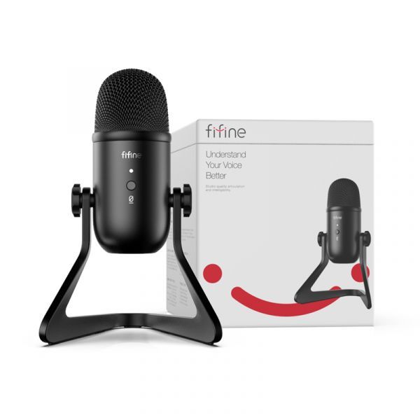 FIFINE K678 USB Microphone For Recording Streaming On PC And Mac, Gaming Mic With Headphone Output & Volume Control, Mic Gain Control, Mute Button For Vocal, YouTube. 