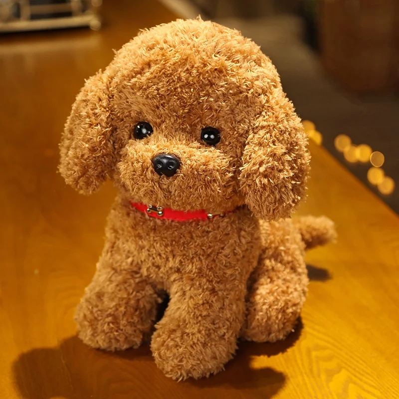 22cm Creative Realistic Teddy Dog Lucky Simulation Dog Poodle Plush Toys Handmade Realistic Figure Toy Plush Stuffed Animals. 