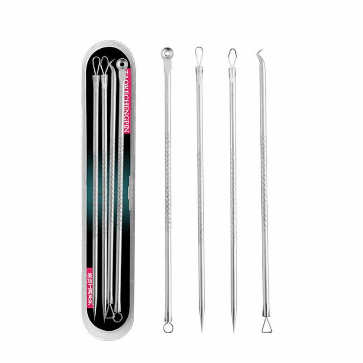 Professional Pimple Popper Tool Kit - With Comedone Extractor, Milia Removal Tool, Blackhead Tweezers, and Whitehead Remover Tool, Spot Treatment Acne Set