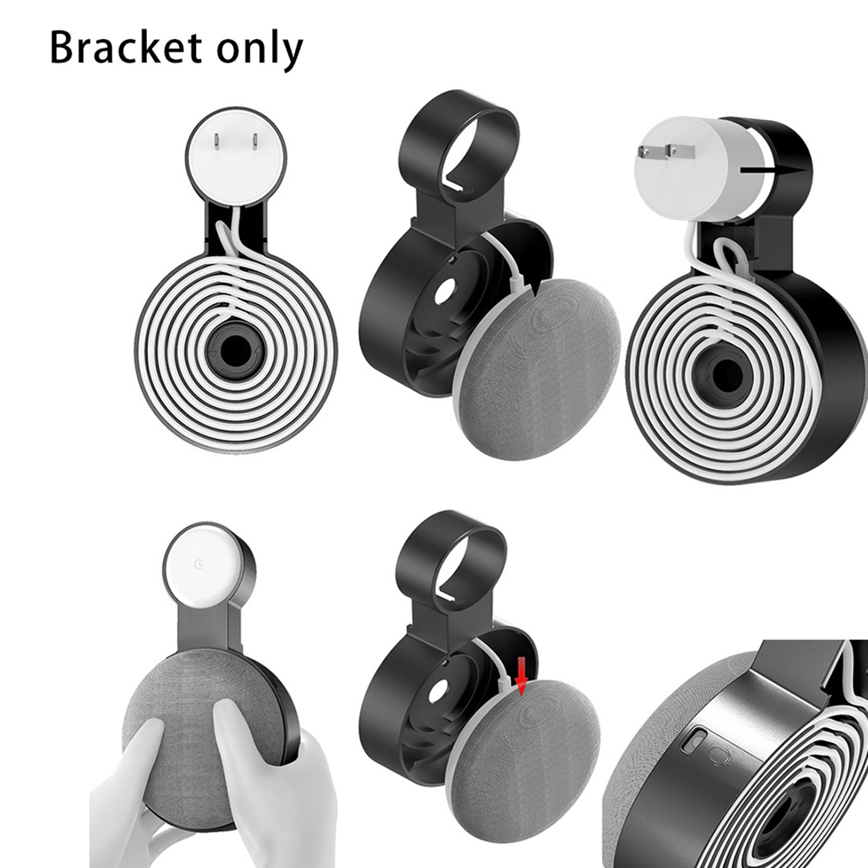 for Google nest mini holder-4 x Holder for Google Nest Mini-Black & White. 