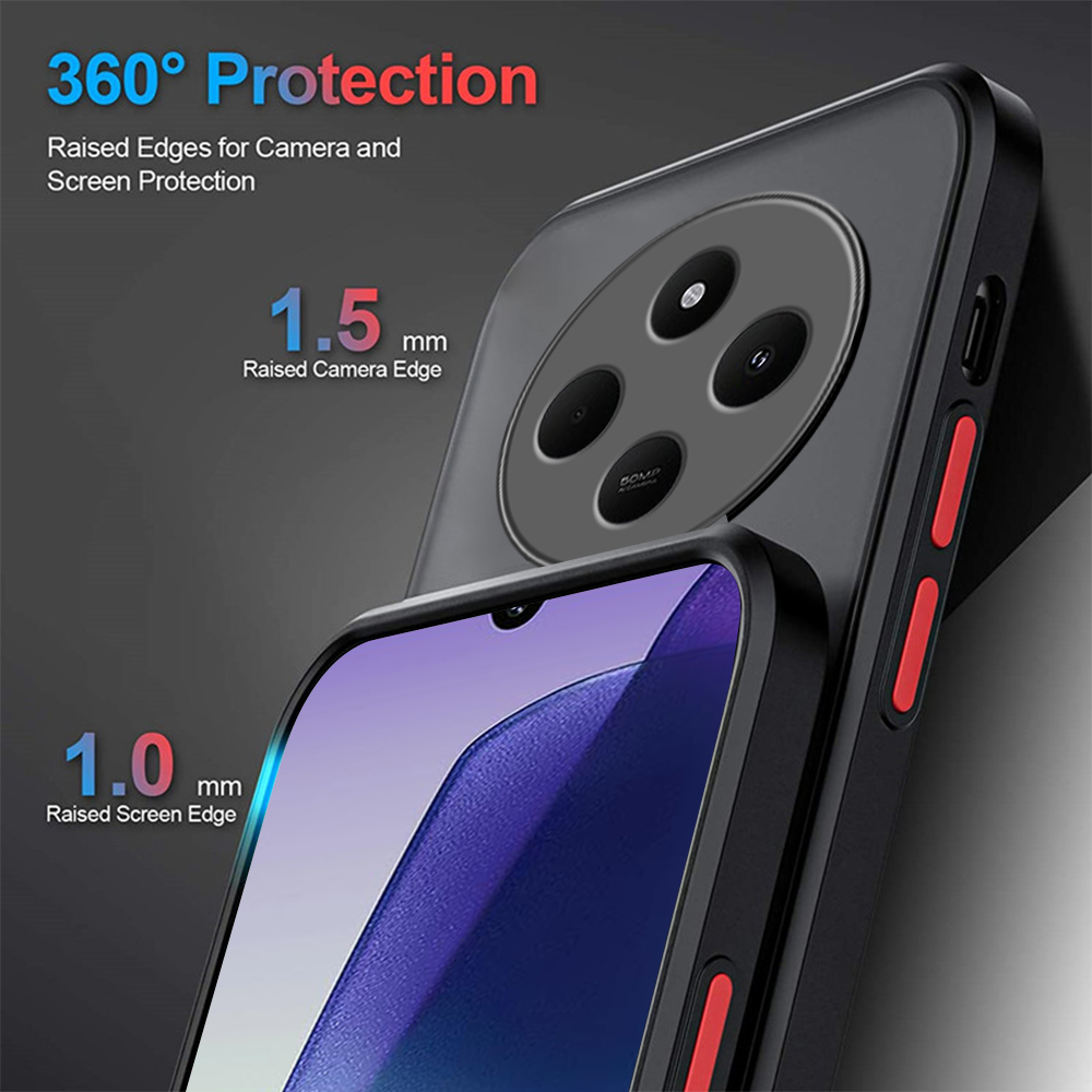 Shockproof Armor Matte Case For Xiaomi Redmi 14C 4G TPU Soft Bumrelaxper Clear Hard PC Back Cover Readmi Redmy Redmi14C 14 C C14 Capa. 