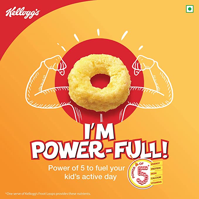 Kellogg's Froot Loops Crunchy Multigrain Breakfast Cereal 285gm. 
