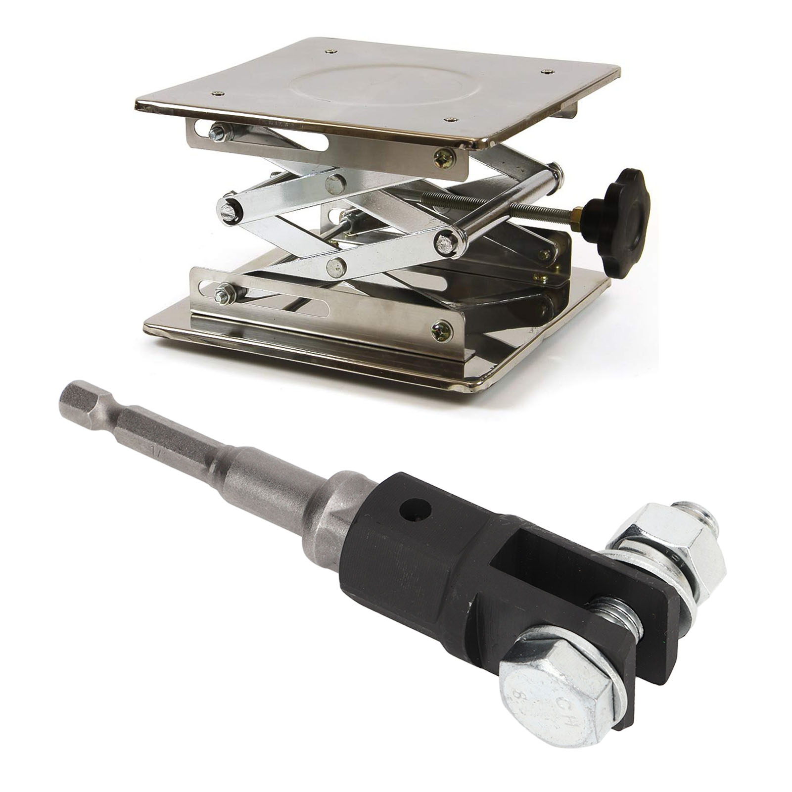 Scissor Jack Adapter, Scissor Jack Socket Adapter Heavy Duty 1/2inch for Double Hole Scissor Jacks. 