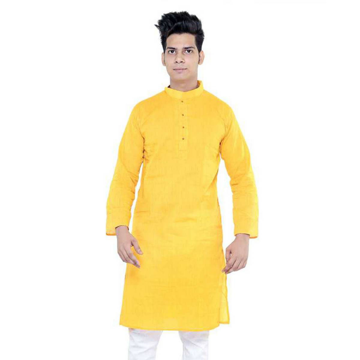 Cotton Panjabi for Man - Yellow