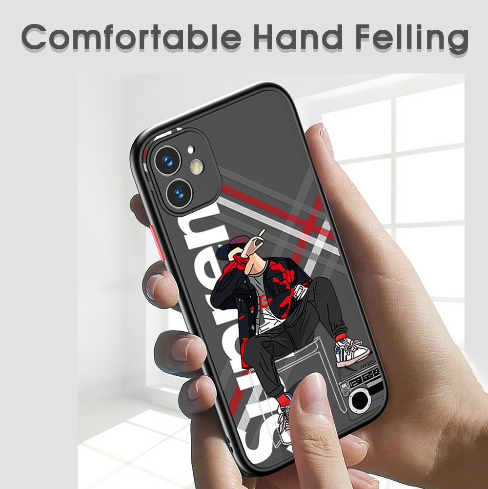 UCUC for iPhone 7 Plus 8 Plus Back Cover Personality Supreme Boys Frosted Transparent Hard Phone Case Thin Shockproof Full Cover Camera Protect Case. 