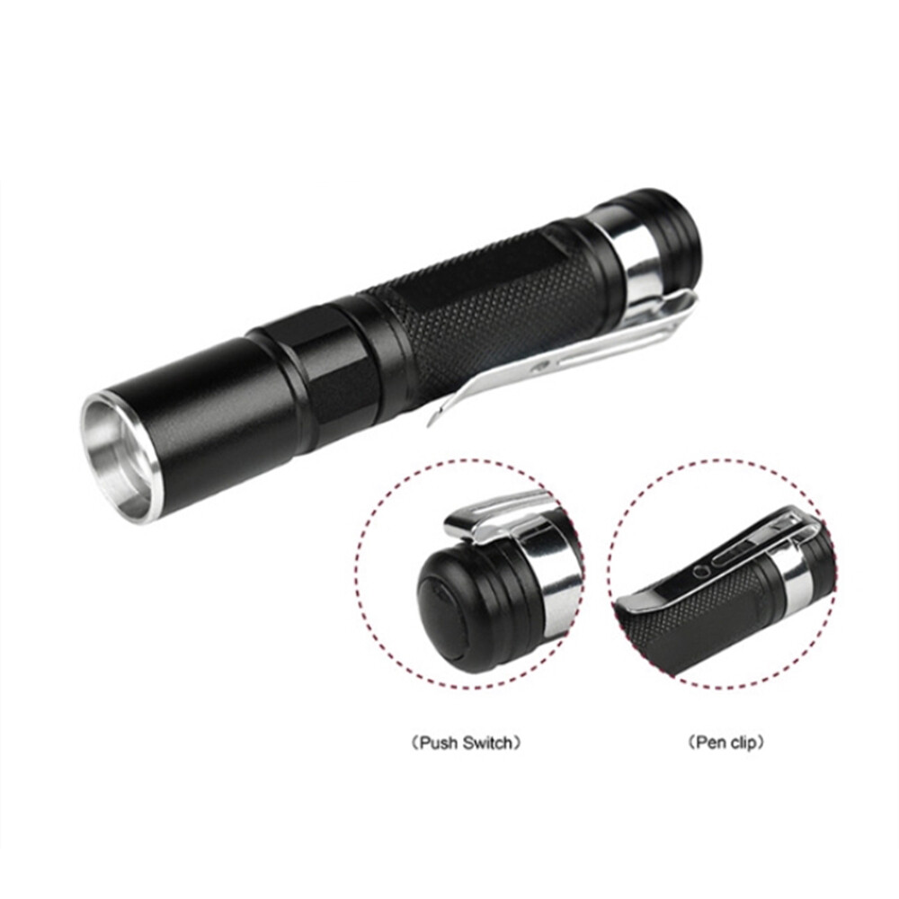 Portable Mini Penlight CREE Q5 LED Zoomable Flashlight Waterproof Torch Pocket Light for Travel Camping. 