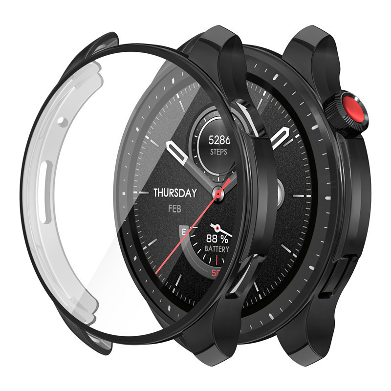 [autismaut] Applicable to Huami Watch Bezel Jump Me Amazfit GTR4 Protective Shell TPU All-Inclusive Electroplating AmazfitGTS4 Watch Case. 